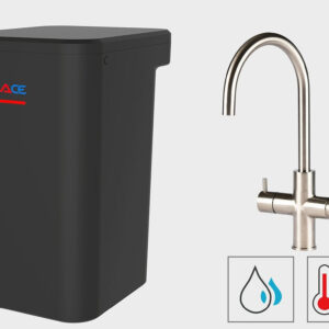 100°C Kochendes Wassersystem UNITO ACE BOIL Edelstahl look Armatur Classic C-Auslauf