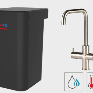 100°C Kochendes Wassersystem UNITO ACE BOIL Edelstahl look Armatur Classic U-Auslauf