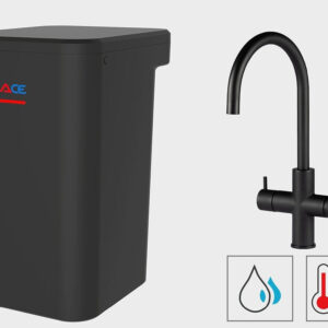 100°C Kochendes Wassersystem UNITO  ACE BOIL schwarze Armatur Classic C-Auslauf