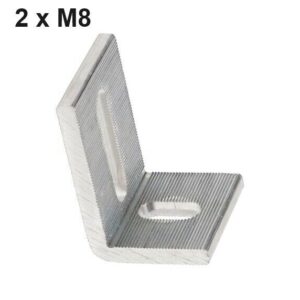 Kreuzverband Winkel - 2xLangloch AluF25 - 38x58x6,5mm - 2xM8 9701-WASI14