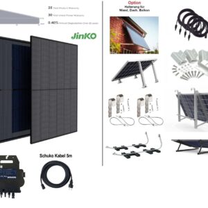 Balkonkraftwerk 850 W 2x 425W Jinko Tiger N-Type Solarmodul+APSystems EZ1-M 800W