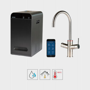 Kochendes Wassersystem UNITO LAVA G2 4.4L Chrom Armatur C-Auslauf