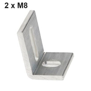 Kreuzverband Winkel - 2xLangloch AluF25 - 38x58x6,5mm - 2xM8