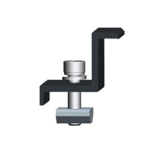 schwarz eloxiert Endklemmen mit Schraube M8 für gerahmte Module Höhe 30mm AluF25 L=70mm A=30mm