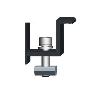 schwarz eloxiert Endklemmen mit Schraube M8 für gerahmte Module Höhe 30mm AluF25 L=70mm A=30mm